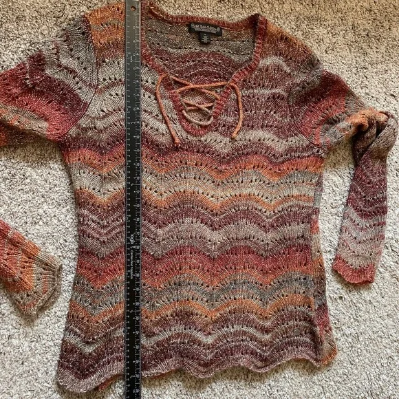 Noble Outfitters Sweater Womens XL Multicolor Long Sleeve Equestrian Apparel - Picture 7 of 10